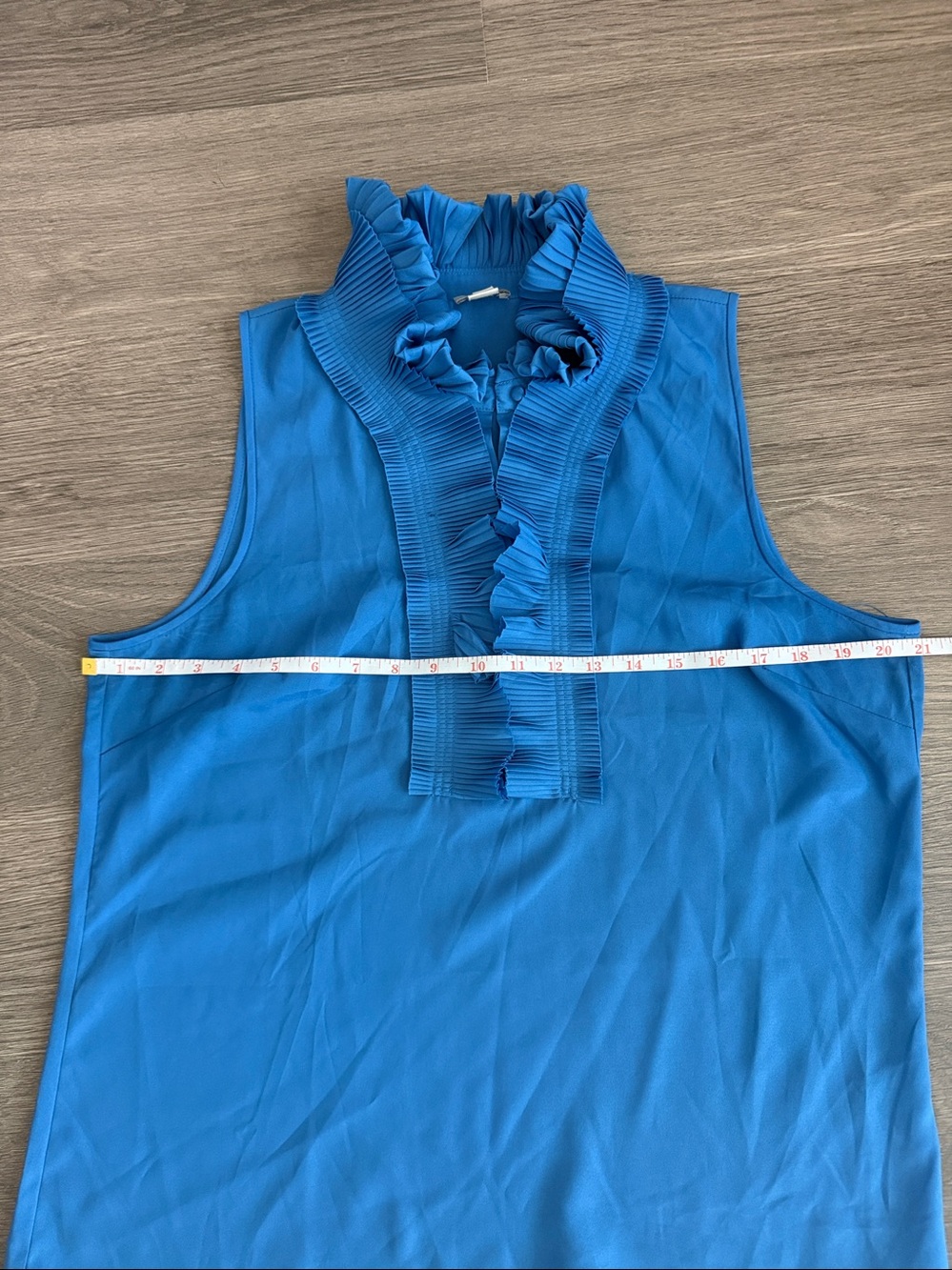 J. Crew Blue Ruffle Blouse - Picture 2 of 4